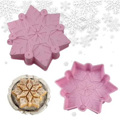 Immagine prodotto di Stampo in silicone a forma di fiocco di neve, per torte, rosa, 27 cm