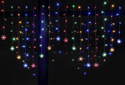 Immagine prodotto di Illuminazione per finestre, 2 x 1 metro, 104 LED, tenda luminosa a forma di fiocchi di neve