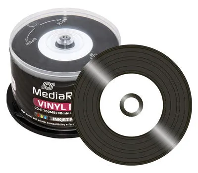 Produktbild von CD-R 700 MB (52fach, 50 Stück, bedruckbar, Vinyl-Opt.)