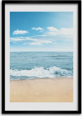 Produktbild von Bild - Bilderrahmen - 50 cm x 70 cm - MDF - Rahmen - Wandkunst Strand und Meer