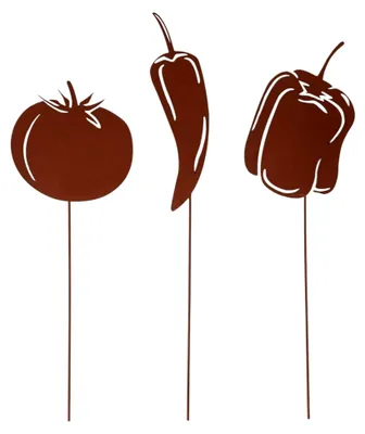 Produktbild von Gartenstecker Rost Gemüse Mediterran 3er Set