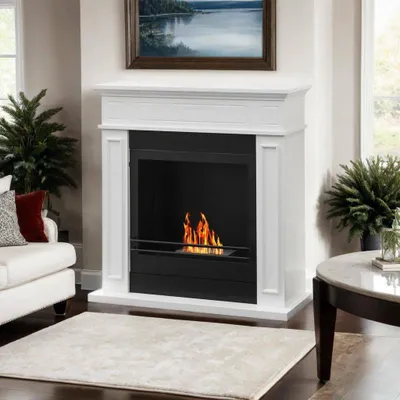 Produktbild von Dmora Bioethanol-Kamin Dstijepovi 90,5x28x89,5h cm Weiß