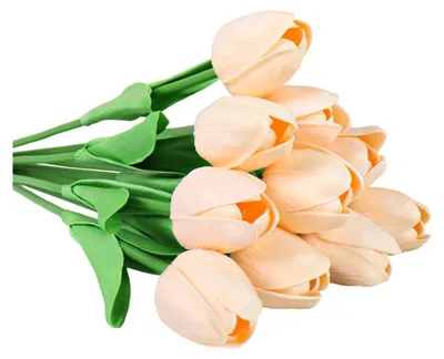 Produktbild von 10 künstliche Tulpenblüten, realistische künstliche Zweige, Tischdekoration für Zuhause, Büro, Party, Muttertag, Valentinstag, Ostern