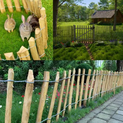 Produktbild von be4nature Staketenzaun Haselnuss Kastanie 1 m x 90 cm hoch 4-6 cm Abstand Rollzaun Gartenzaun Holzzaun Hühnerzaun Beetzaun Hundezaun