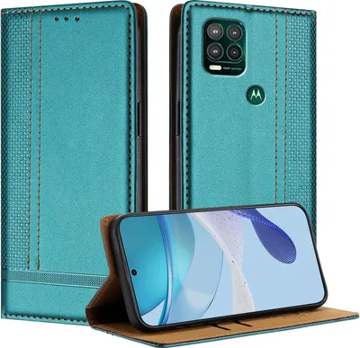 Produktbild von Handyhülle für Motorola Moto G Stylus 5G 2021 Leder Flip Klappbare Schutzhülle mit Standfunktion Grün