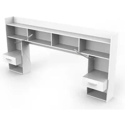 Produktbild von DEMEYERE Bettumrandung + Leseleuchten CHICAGO - Nachbildung weiß - L 221.8 x T 37.6 x H 108.5 cm - 155027