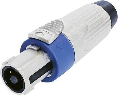 Produktbild von Neutrik NLT4FXX, speakON, Silber, Schwarz, Blau, Weiblich, Gerade, Metall, Kupfer