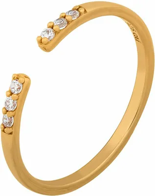 Produktbild von cai Ring 925/- Sterling Silber vergoldet offen Zirkonia Stacking
