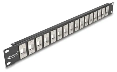 Obrázok produktu pre DeLOCK 66758, Montáž do racku, 1U, Čierna, Kov, 44 mm, 482 mm