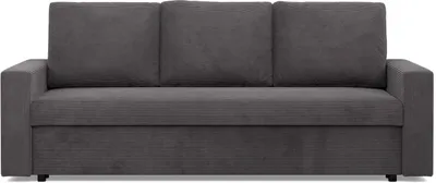 Produktbild von Sofa mit Schlaffunktion NEO, Wohnzimmer Couch 3-Sitzer 220x92cm, Cord Dunkelgrau