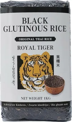 Produktbild von Royal Tiger schwarzer Klebreis, 1kg Beutel, Klebereis aus Thailand