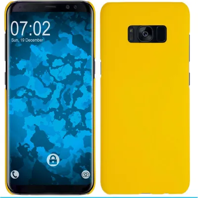 Produktbild von PhoneNatic Case kompatibel mit Samsung Galaxy S8 Plus - Hülle gelb gummiert Hard-case + flexible Folie