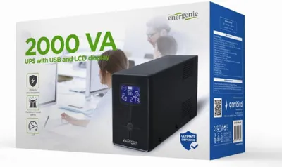 Image de GEMBIRD Gembird EG-UPS-035 uninterruptible power supply (UPS) Line-Interactive 2 kVA 1200 W 5 AC outlet(s)