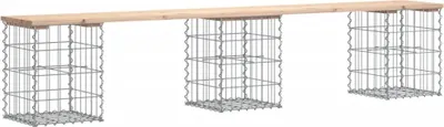 Obrázek produktu pro vidaXL Gabionová zahradní lavička 203x31x42 cm Borovicový masiv