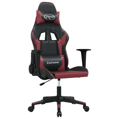 Image de Chaise de jeu Noir et rouge bordeaux Similicuir