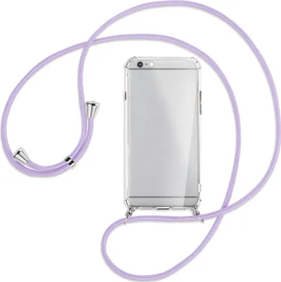 Produktbild von Handykette Backcover-Schutzhülle mit Band (Metall silberfarben) für Apple iPhone 6 Plus - violett