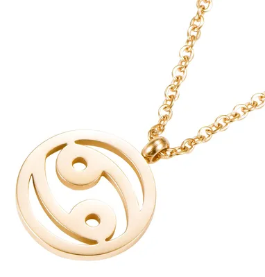 Image de Collier pour femme Morella, signe du zodiaque Cancer, en acier inoxydable doré, dans une pochette en velours