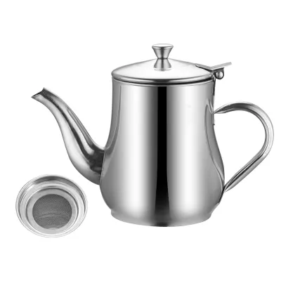 Produktbild von Multifunktionale Ölkanne aus Edelstahl, auslaufsicher, hitzebeständig, Öl- und Essigkanne für die Küche, 1,4 Liter (mit Filter)