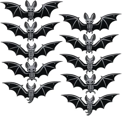 Image de Décorations d'Halloween, 10 pièces, noir, en PVC, design de veilleuse, étanches, pour une utilisation en extérieur