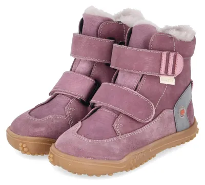 Image de Qnuffs : Chaussons souples pour filles, modèle EIBE, couleur violette, en cuir, taille 28