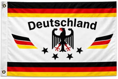 Produktbild von Flagge Deutschland 1 4 Sterne 90 x 150cm, Stoffgewicht ca. 100 g/m² -Fahne- Hissfahne- Hissflagge - Sturmflagge -zum hissen - ! - keine billige Chinaqualität!