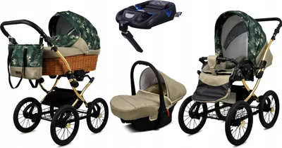 Obrázok produktu pre Babylux® Classic Gold | Kočík 4v1 Set | Fern Leaf | Kombinovaný kočík | Set kočíka | I