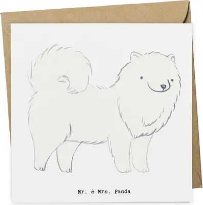 Produktbild von Mr. & Mrs. Panda Grußkarte Samojede Lebensretter - Weiß - Geschenk, Klappkarte, faltkarte, anlasskarte, Samojedenhund, Glückwunschkarte, Samojedenspitz, doppelkarte