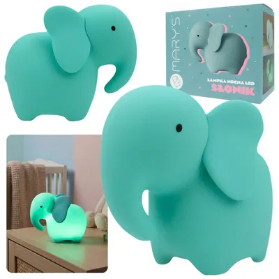 Produktbild von Mary's Silikon-Nachtlicht Elefant, Einschlaflampe fürs Kinderzimmer, USB-betriebenes LED-Licht