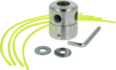Produktbild von vhbw Doppel-Fadenkopf für gängige Rasenmäher z.B. kompatibel mit Bosch und vielen anderen Marken - Universal Rasentrimmer-Fadenkopf