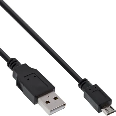 Produktbild von InLine S-31710, 1 m, USB A, Micro-USB B, USB 2.0, Schwarz