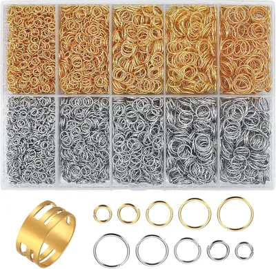 Image de Ensemble de perles décoratives, 4800 pièces, en or et en argent, pour colliers et bracelets