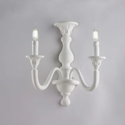 Productafbeelding van Wandlamp Shabby Chic Lucca, wit, 2 lichtpunten, fitting E14
