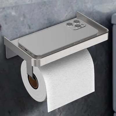 Produktbild von Toilet paper holder aus Edelstahl mit Selbstklebepackung