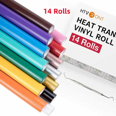 Zdjęcie produktu dla Folia transferowa do nadruku – folia termotransferowa – zestaw 14 sztuk – samoprzylepna – PET – 30 x 90 cm – do koszulek