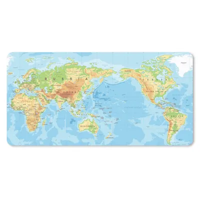 Produktbild von MuchoWow® Schreibtischunterlage Weltkarte - Atlas - Farben 80x40 cm - XXL Mauspad - Gaming Mauspad