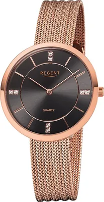Produktbild von Regent Damen Uhr F-1157 Metall Quarz Armbanduhr Metallarmband rosegold D2URF1157