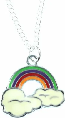 Produktbild von Regenbogen Kette Halskette Miniblings 45cm Kinderkette Wolke Rainbow LGBTQ+ versilbert