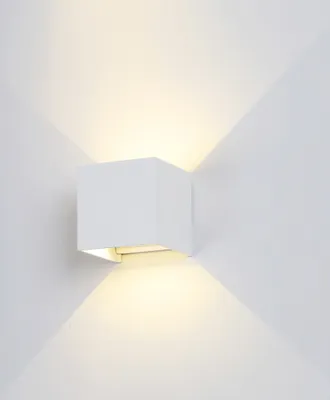 Image de Applique murale LED blanche carrée 6W 490lm 3000K blanc chaud Intérieur/extérieur