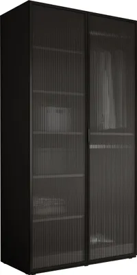 Immagine prodotto di Armadio, nero grafite / vetro trasparente, 100 x 200 x 51 cm