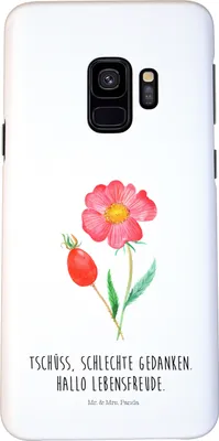 Produktbild von Mr. & Mrs. Panda Samsung Galaxy S9 Handyhülle Blume Hagebutte - Weiß - Geschenk, Hülle, Handy Schutzhülle, Schlechte Gedanken, Cover, Lebensfreude, Garten, Case