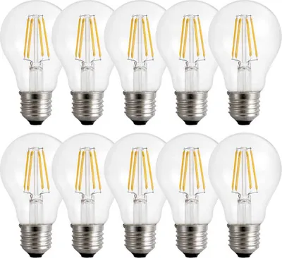 Produktbild von 10 x LED Leuchtmittel Birnenform A60 7W E27 klar 600lm extra warmweiß 1800K