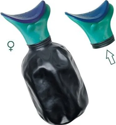 Produktbild von Urinflasche Uribag, faltbar ca.1,1l>>>>Ausf.: Damen Farbe: schwarz|grün