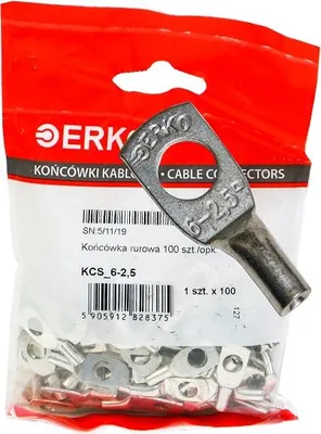 Obrázek produktu pro ERKO KCS měděná kabelová koncovka 2,5 mm, M6, 100 kusů