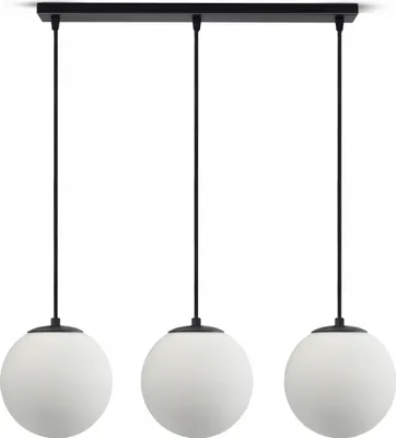 Produktbild von LUXOLAR Led Pendelleuchte , 3-flammig Hängelampe schwarz 15W, G9 - Deckenleuchte wohnzimmer, Weiß Glas Kugeln Deckenlampe