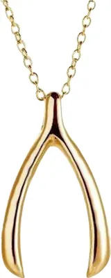Produktbild von Magische Wishbone-Anhänger-Halskette, Glücksbringer, Schlüsselbeinkette, Schmuck, Geschenk-Golden