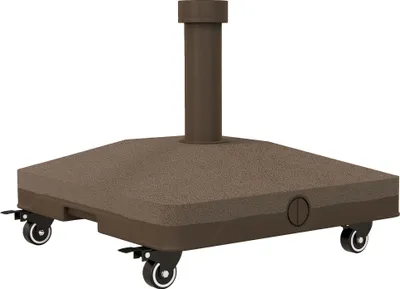 Produktbild von Sonnenschirmständer bis 20kg befüllbar Quadratisch Schirmständer mit Rolle für Sonnenschirm 22-38mm Braun