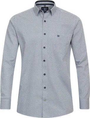Produktbild von REDMOND Langarmhemd Blau gemustert S Comfort Fit