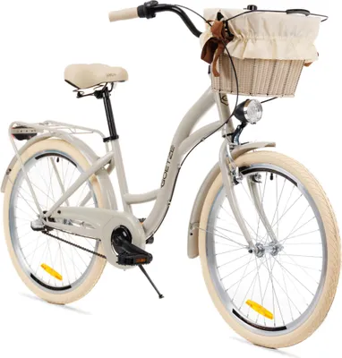 Produktbild von Goetze Style 24 Zoll Kinder Citybike, 14 Zoll Tiefeinsteigerrahmen, 3-Gang Shimano Nexus, Rücktritt, V-Bremse, LED, Rattankorb