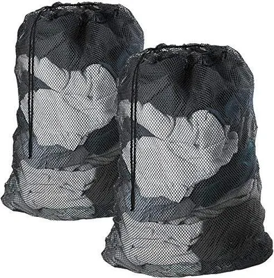 Produktbild von DoGeek Wäschenetz Für Waschmaschine Wäschesack Wäschebeutel für Oberbekleidung, Dessous, Socken, Strumpfhosen, Strümpfe und Baby Kleidung (Größe: 60 x 90 cm für 5 kg Wäsche 2 Stück, Schwarz)