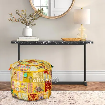 Immagine prodotto di Copertura per pouf, in cotone, 46x46x33 cm, ideale come poggiapiedi per il soggiorno